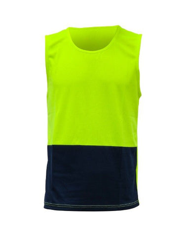 Caution Hi Vis Day/Only Microfibre Singlet - Kiwi Workgear